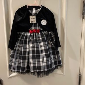 Cute 2 piece dress and shrug set for toddler girls